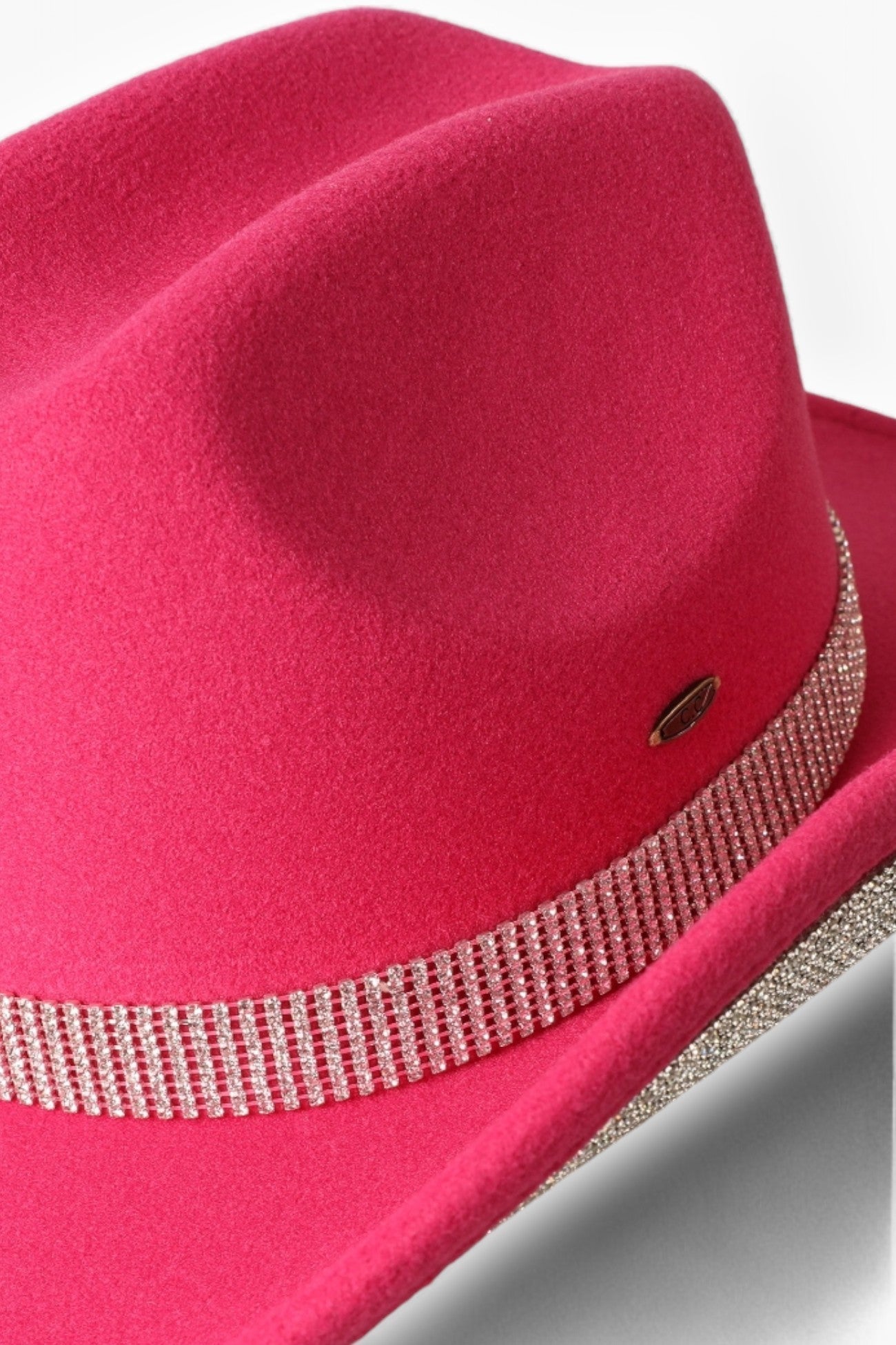 Tinseltown Hot Pink Rhinestone Trim Cowboy Hat-Accessories-C.C Beanie-L. Mae Boutique &amp; Wild Mabel Clothing