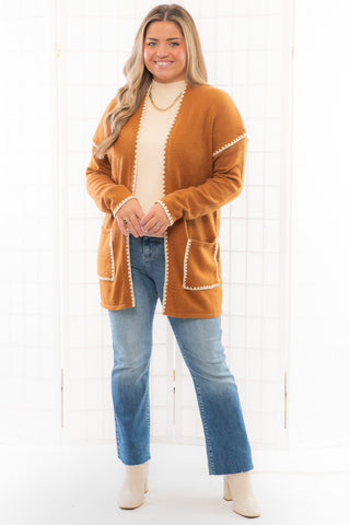 Toffee Stitch Detail Cardigan-Tops-Staccato-L. Mae Boutique & Wild Mabel Clothing