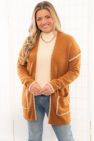 Toffee Stitch Detail Cardigan-Tops-Staccato-L. Mae Boutique & Wild Mabel Clothing