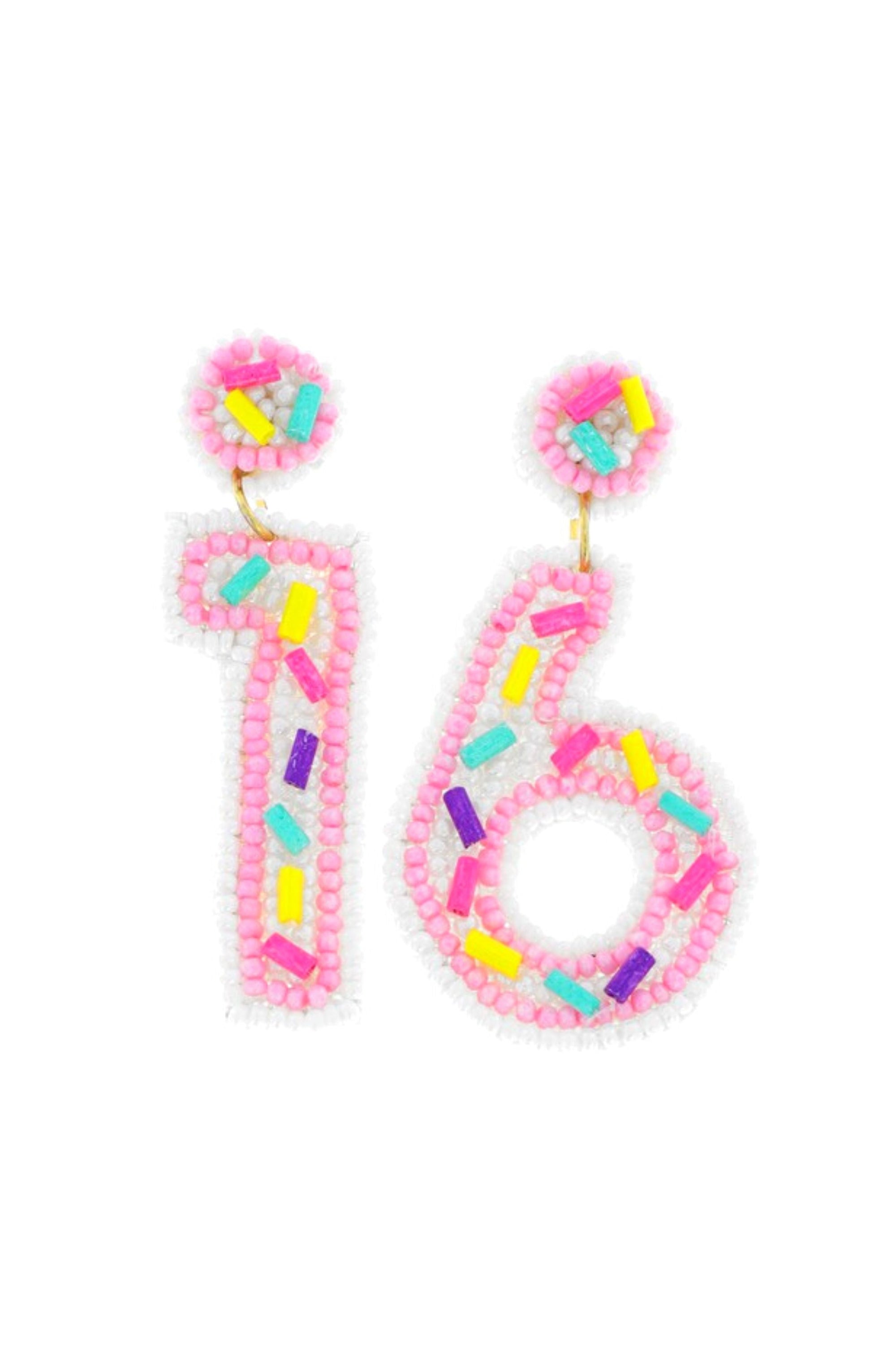 Turning 16 Birthday Earrings-Jewelry-Sophia Collection-L. Mae Boutique &amp; Wild Mabel Clothing