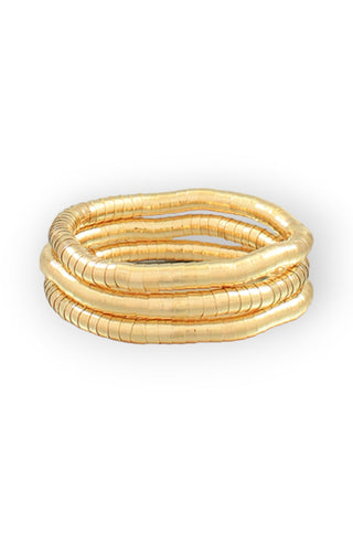 Wavy Gold Tone Bracelet Set-Golden Stella-L. Mae Boutique
