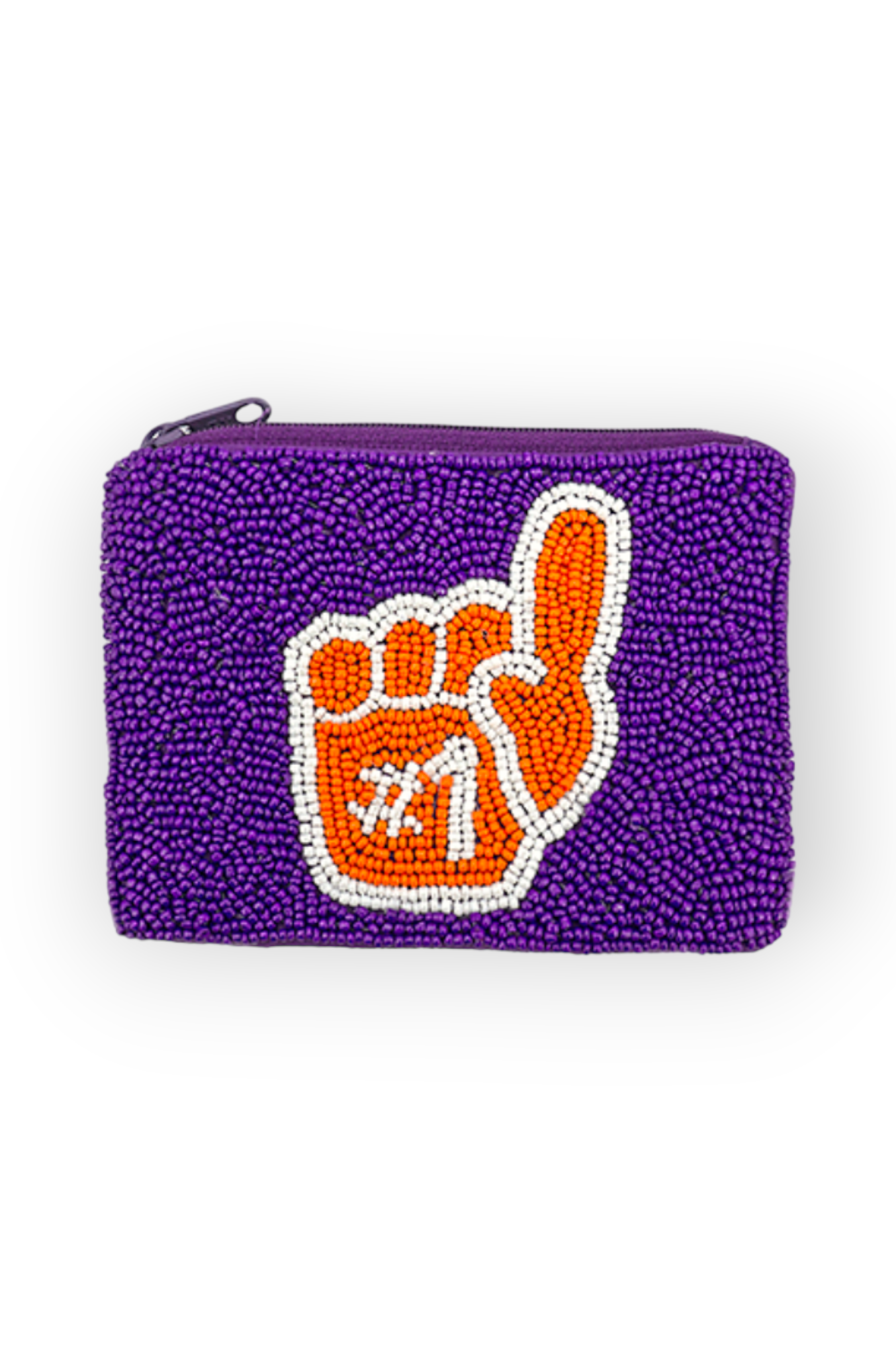 We're Number 1 Orange & Purple Beaded Coin Purse-Accessories-Golden Stella-L. Mae Boutique & Wild Mabel Clothing