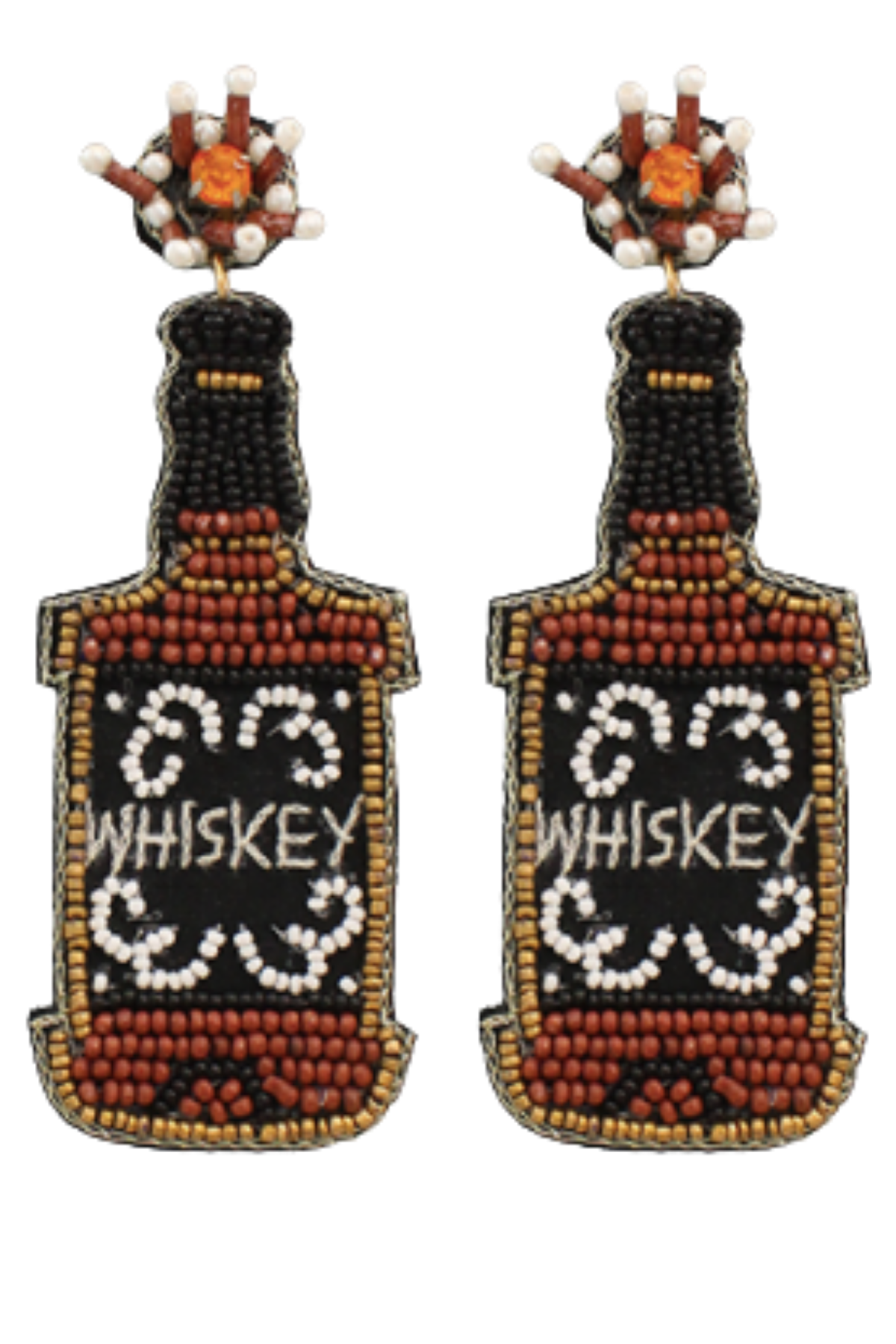 Whiskey Bottle Earrings-Jewelry-Golden Stella-L. Mae Boutique & Wild Mabel Clothing