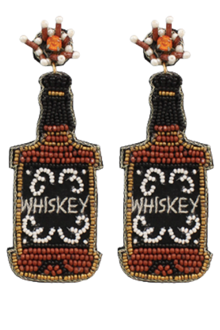 Whiskey Bottle Earrings-Golden Stella-L. Mae Boutique