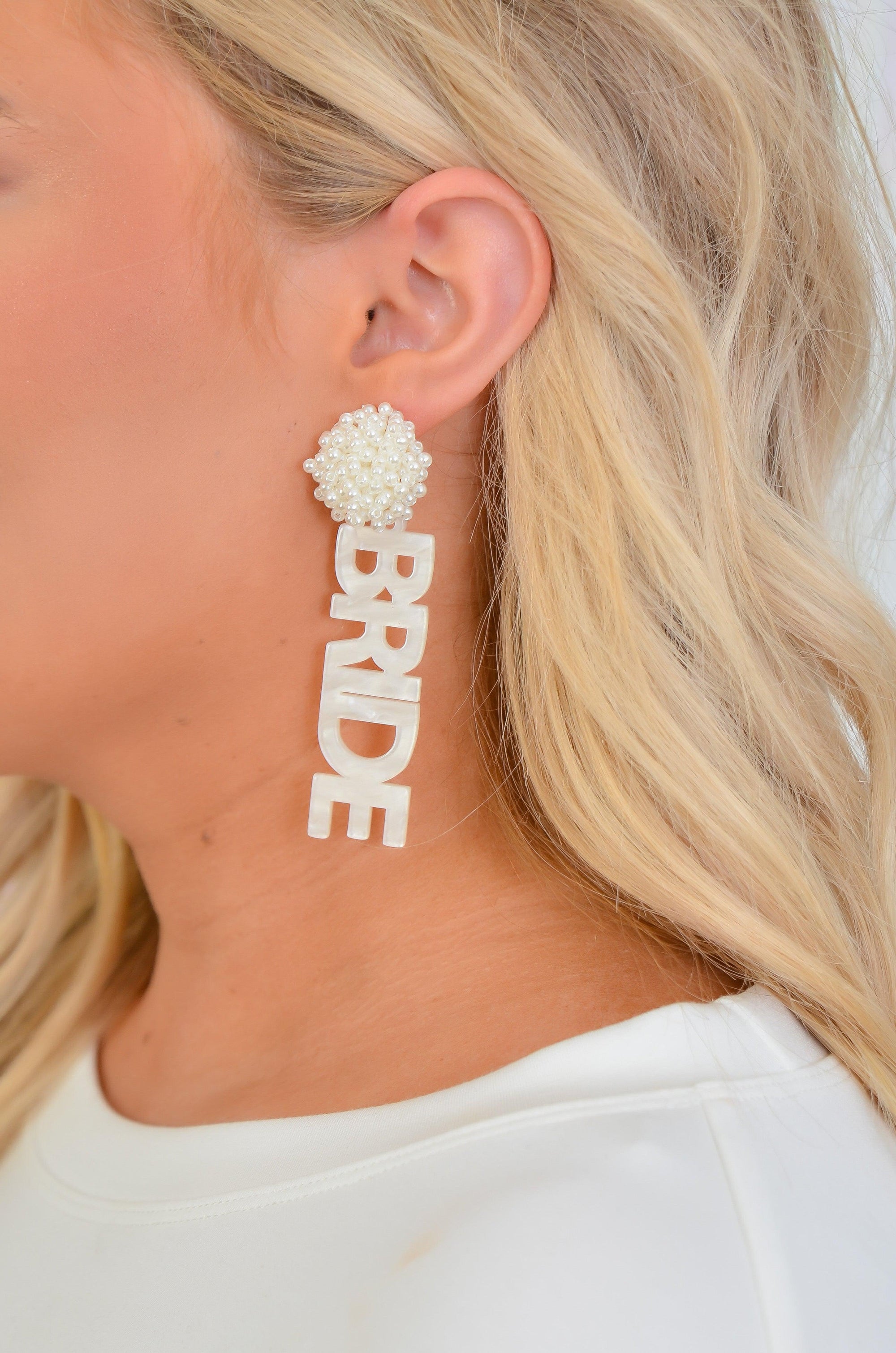 White Bride Earrings-Jewelry-Golden Stella-L. Mae Boutique & Wild Mabel Clothing