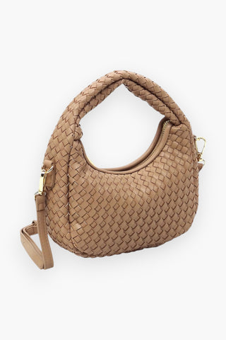 Woven Mini Hobo Shoulder Bag