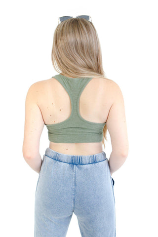 Z Supply Agave Green Sia Rib Tank Bra-Accessories-Z Supply-L. Mae Boutique & Wild Mabel Clothing