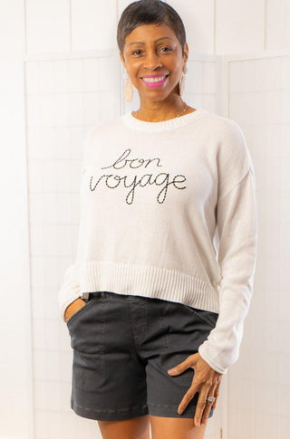 Z Supply Sienna White Bon Voyage Sweater-Z Supply-L. Mae Boutique