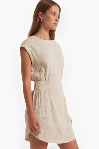 Z Supply Whisper White Rowan Textured Mini Dress-Dresses-Z Supply-L. Mae Boutique & Wild Mabel Clothing