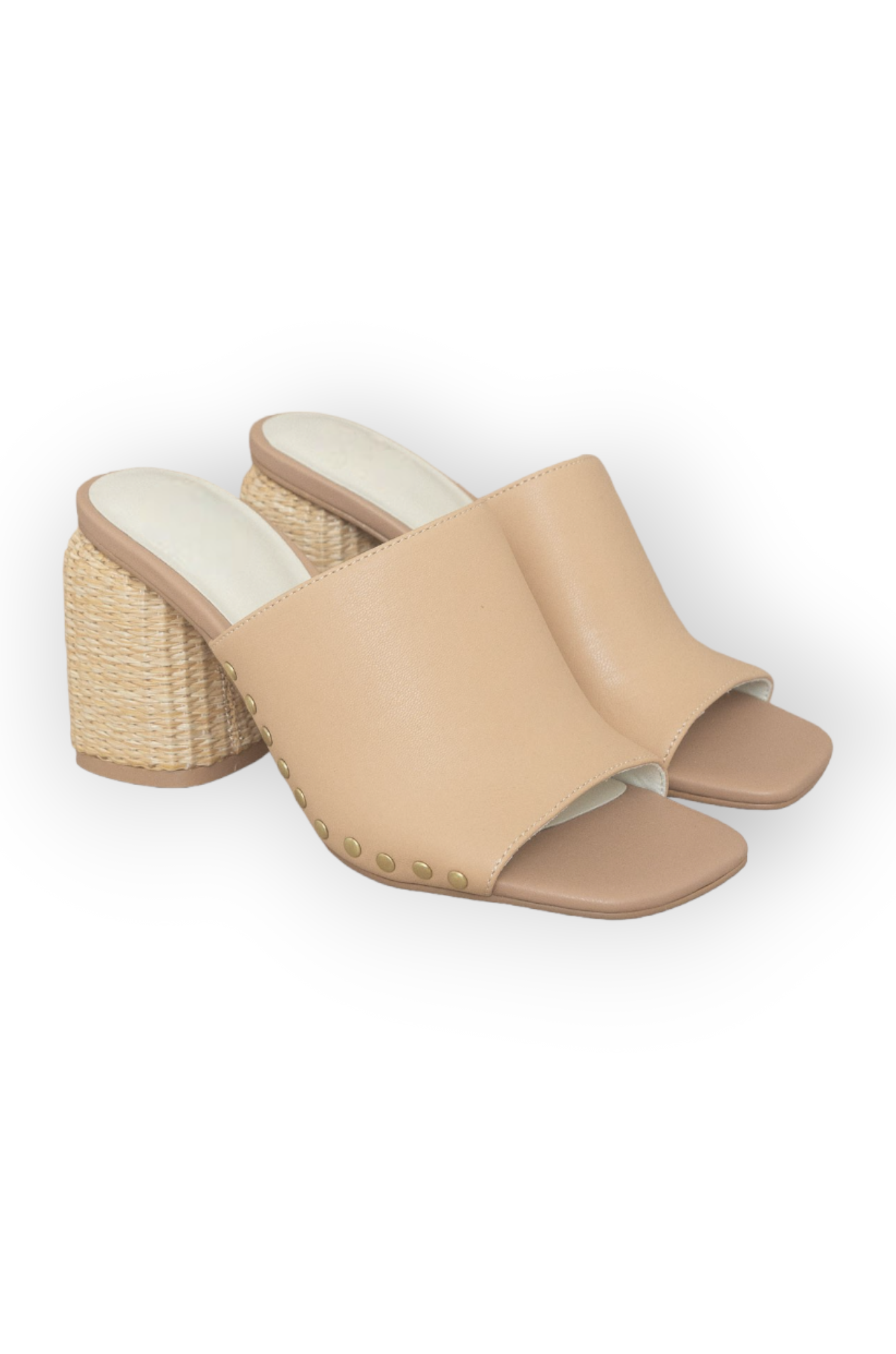 Zadie Nude Raffia Block Heel Sandal-Shoes-KKE Originals-L. Mae Boutique & Wild Mabel Clothing