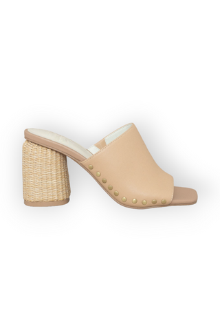 Zadie Nude Raffia Block Heel Sandal-Shoes-KKE Originals-L. Mae Boutique & Wild Mabel Clothing