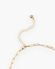 Close-up of the Bright Western Charm Necklace adjustable gold chain with lobster clasp, perfect for secure and stylish wear at country events.