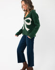 THML Green Bow Graphic Cardigan
