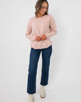 Serena Blush Stitched Sweater