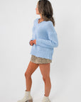Powder Run Baby Blue Knit Pullover Sweater