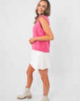 Mila Taffy Pink Sleeveless Sweater