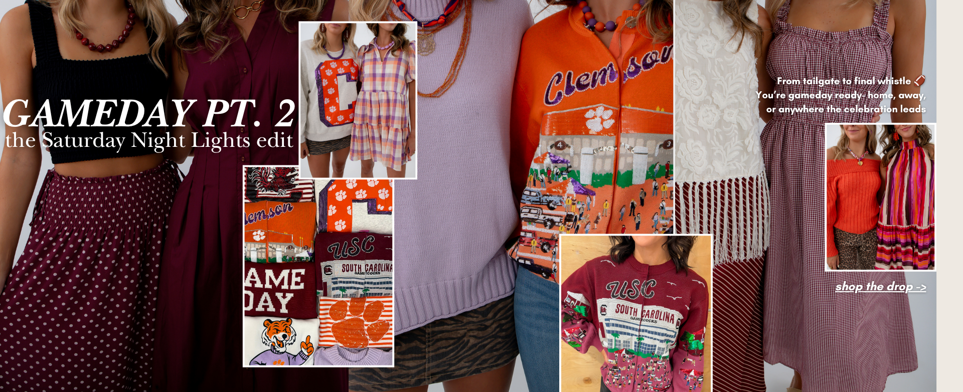 gameday boutique collection clemson tigers usc gamecocks south carolina l mae boutique game day outfits
