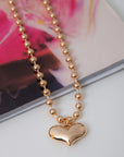 Puffy Heart Gold Necklace