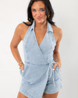 MINKPINK Vintage Blue Olivia Denim Playsuit