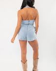 MINKPINK Vintage Blue Olivia Denim Playsuit