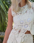 Calypso Cream Asymmetrical Crochet Set