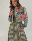 Coral Grotto Beaded Denim Jacket