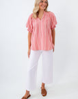 red gingham blouse also available in green for 4th of july
