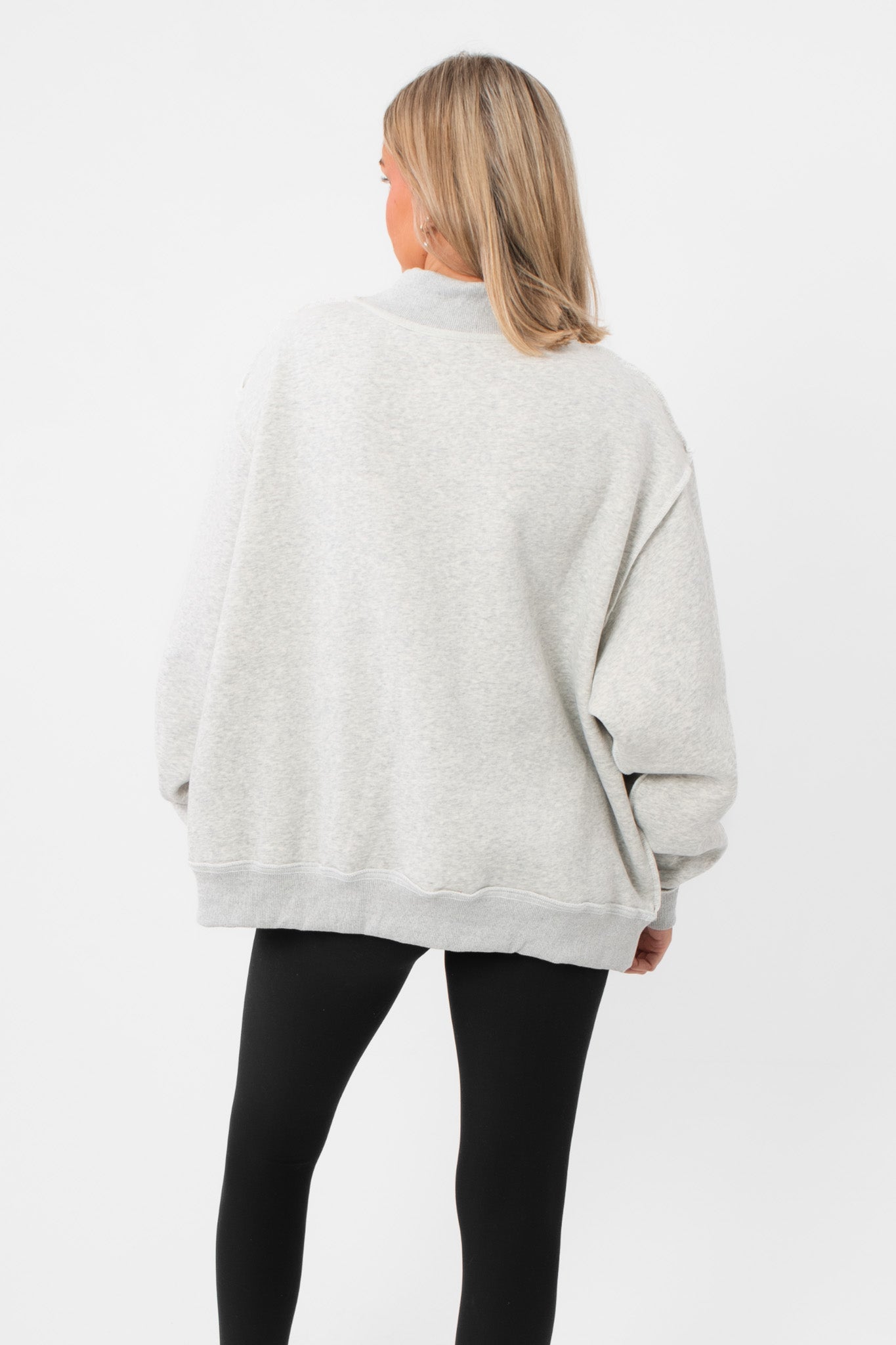 Heather Grey Clemson Tigers Reversible Mockneck