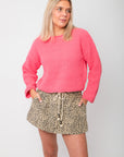 Taffy Pink Chenille Sweater
