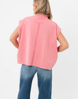 Double Check Pink Sleeveless Polo Top