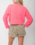 Taffy Pink Chenille Sweater