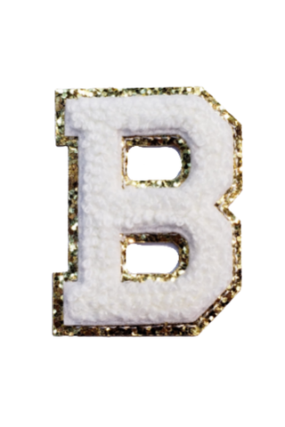 White & Gold Flair Chenille Letter Stickers-Queens Designs-L. Mae Boutique