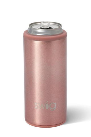 Swig Shimmer Rose Gold Skinny Can Cooler-Swig Life-L. Mae Boutique