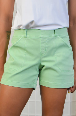 Spanx Fresh Celadon Twill Shorts-Spanx-L. Mae Boutique