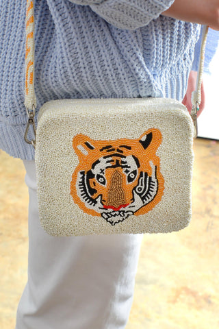 Tiger Face Beaded Bag-Tiana Designs-L. Mae Boutique