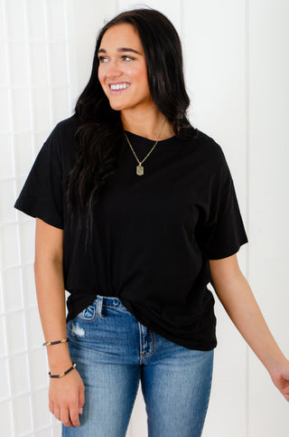 Everything's Perfect Black Oversized Short Sleeve Tee-Tres Bien-L. Mae Boutique