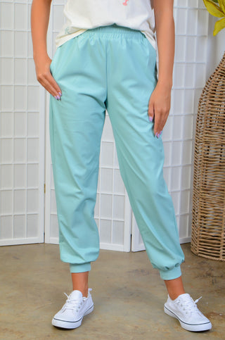 Keep Things Cool Mint Leather Joggers-Dance & Marvel-L. Mae Boutique