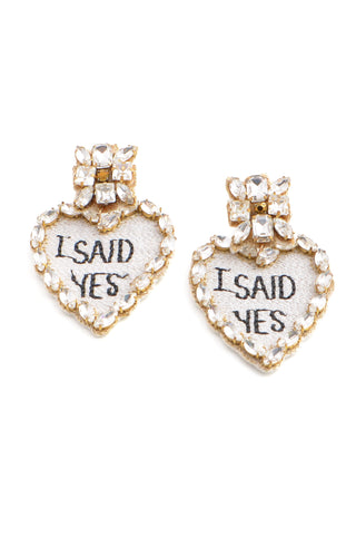 I Said Yes Heart Earrings-Golden Stella-L. Mae Boutique