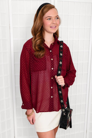 Style Update Garnet Long Sleeve Button-Up Top-She + Sky-L. Mae Boutique