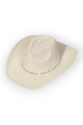 Ivory Gemstone Cowboy Hat-Fame Accessories-L. Mae Boutique
