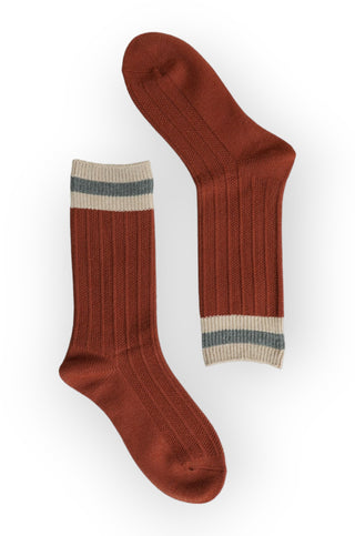 Josie Rust Color Block Socks-Leto Accessories-L. Mae Boutique