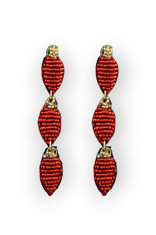 Red Christmas Light Bulb Earrings-Golden Stella-L. Mae Boutique