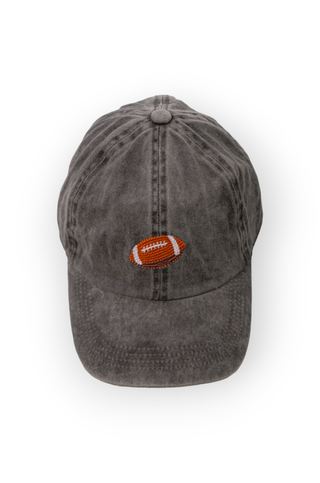 Black Embroidered Football Hat-Judson & Company-L. Mae Boutique