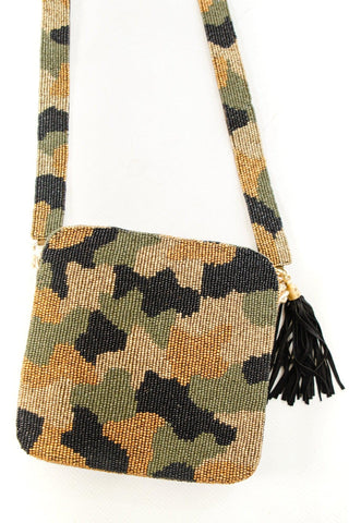 Camo and Stripes Beaded Bag-Tiana Designs-L. Mae Boutique