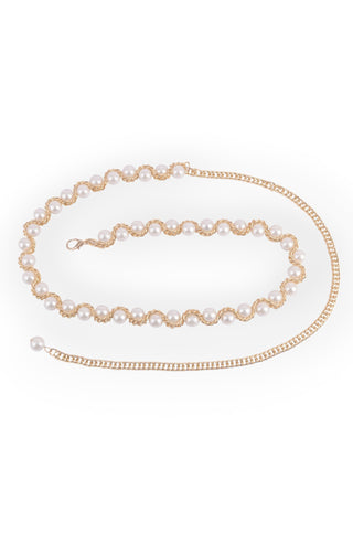 Twist Pearl Link Gold Chain Belt-Most Wanted USA-L. Mae Boutique